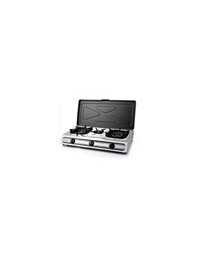 Orbegozo FO 3510 - Hornillo a gas, cuerpo inox, 2 quemadores de triple corona y 1 normal, encendido...