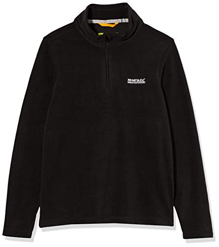 Regatta Forro Polar Hot Shot II con Media Cremallera Fleece, Unisex niños, Black/Black, 5-6