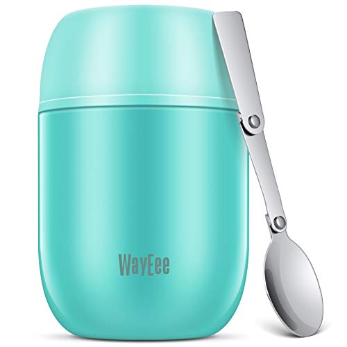 WayEee Termo para Comida 450 ml Taza Aislada de Acero Inoxidable para Alimentos Bebida Sopa Termo...