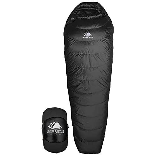 Hyke & Byke Snowmass -15ºC Saco de Dormir de Plumón - Saco de Dormir Adulto Momia con Base...