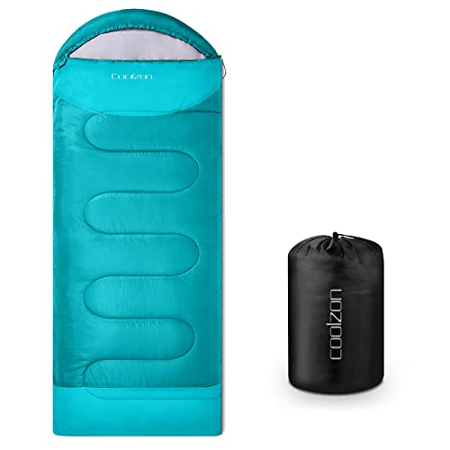 Coolzon Saco de Dormir Adulto para 3-4 Estaciones, Impermeable Ultraligero Saco de Dormir Niños...