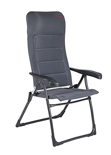 CRESPO AP-215/86 Air-Deluxe Silla de Camping, Aluminio Malla, Gris, 64 x 64 x 119 cm