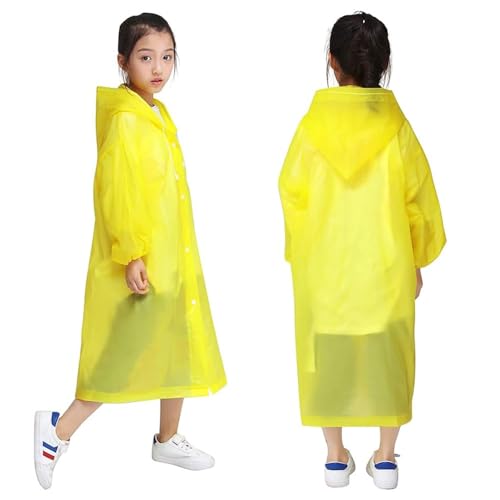 Voarge Chubasquero para niños, Niños Niñas Poncho Ligero Transparente Reutilizable con Capucha,...