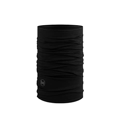 Buff Tubular Merino Lightweight-Talla única-Unisex adulto-Negro-Solid Black