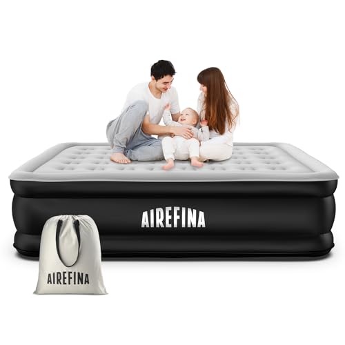 Airefina Colchón Hinchable Matrimonio, con Bomba Integrada, Cama de Aire para Camping y Huéspedes,...