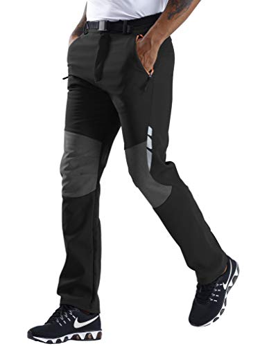 CARETOO Pantalón Deportivo con Cremallera y cinturón para Senderismo, Funcional, Trekking,...