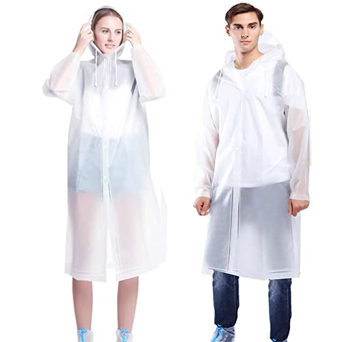 Gerhannery Chubasqueros Impermeable, 2 de Paquete Poncho de Lluvia Reutilizable con Capucha y...