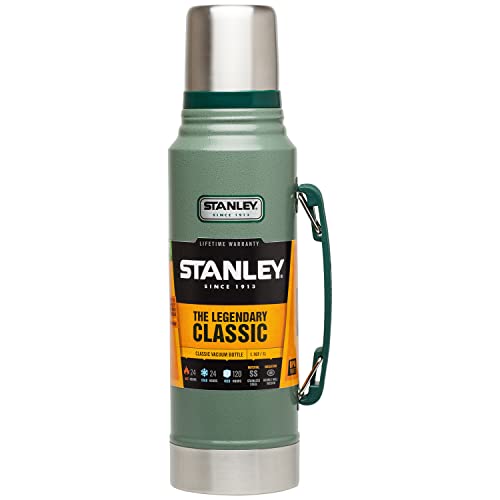 Stanley Classic Legendary Bottle 1L Hammertone Green - Botella Termica 1 Litro de Acero Inoxidable -...