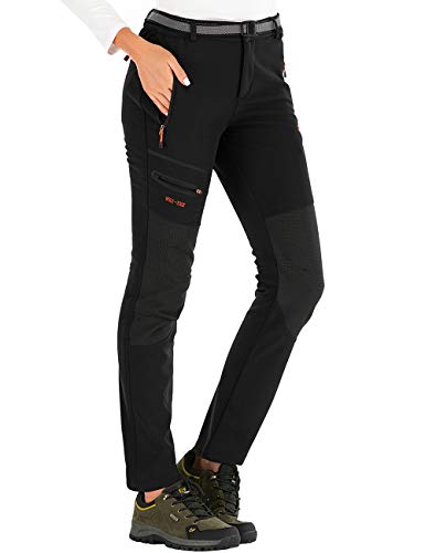 DAFENP Pantalones Trekking Mujer Invierno Impermeables Pantalones Termicos Montaña Senderismo Esqui...