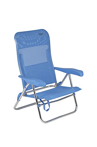Crespo AL-205/05 Silla de Playa, Aluminio, Azul Claro, 88 x 64 x 56 cm