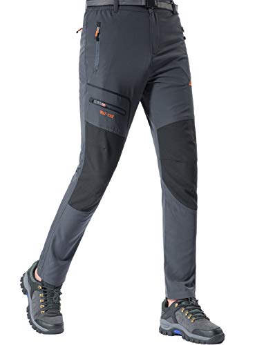 DAFENP Pantalones Trekking Hombre Impermeable Pantalones de Escalada Senderismo Alpinismo Ligero...