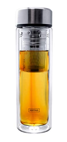Nerthus Filtro FIH 664 350 ML, aislado con doble pared, botella infusora, matraz, taza de viaje,...