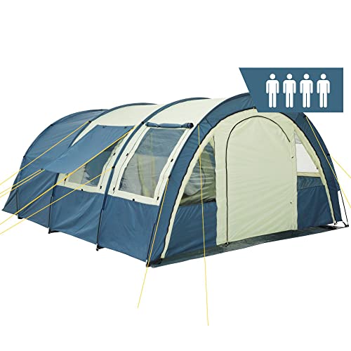 CampFeuer Tienda de Campaña Familiar Multi I 4 Personas I Columna de Agua de 5.000 mm I con Suelo y...