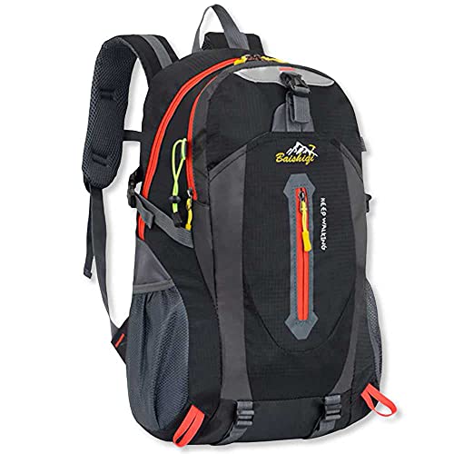 OcioDual Mochila Impermeable 30 Litros Negra GF80764 Multiples Bolsillos de Senderismo Acampada...