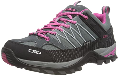 CMP Rigel Low Wmn Trekking Shoe WP, Zapatillas de Senderismo Mujer, Grey-Fuxia-Ice, 38 EU
