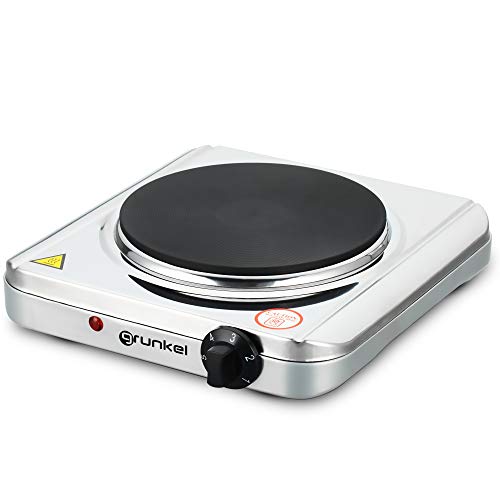 Grunkel - Hornillo Eléctrico de 18cm de Placa. Cocina Eléctrica portátil ideal para Caravanas,...