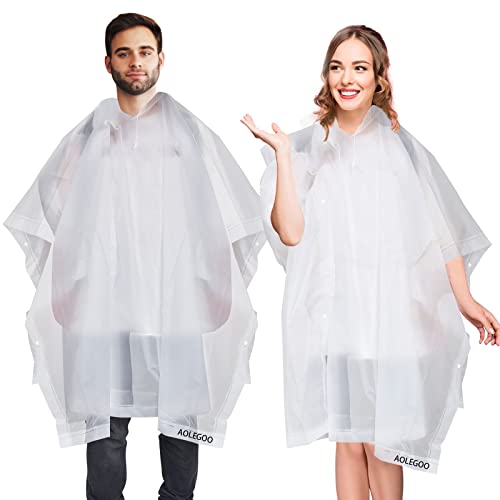 2 Piezas Chubasqueros Impermeable, Ponchos Impermeables Transparentede EVA Portátil Reutilizable...