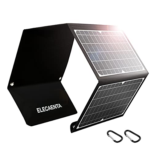 ELECAENTA 30W PD18W Cargador Solar Portátil 3 Puertos USB Panel Solar Plegable Impermeable QC 3,0...