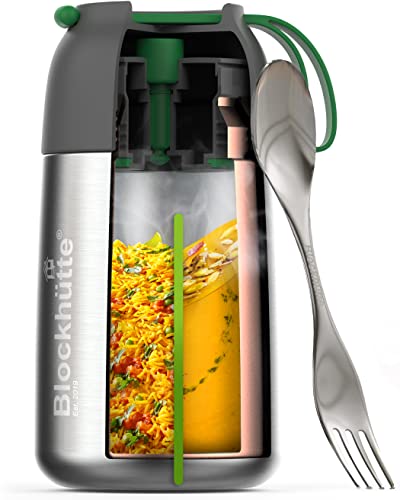 Blockhütte Termo para comida caliente de acero inoxidable I 730ml I Con cepillo y tenedor -...