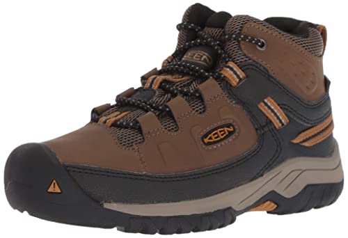 Keen Targhee Mid Waterproof, Botas para Senderismo Unisex niños, Dark earth/Golden brown, 39 EU