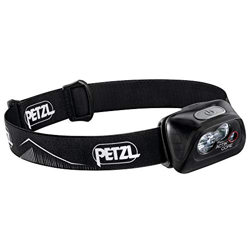 PETZL Linterna LED Recargable Frontal Actik Core Negro, Lámpara Unisex Adultos, Talla Única