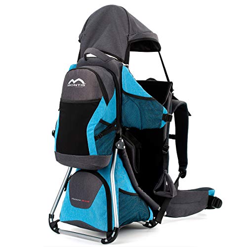 MONTIS Hoover Nexus, Mochila portabebés, Clase Premium, hasta 25 kg (Azul)