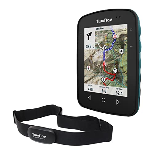 TwoNav Terra + Pulsómetro, GPS con Pantalla Amplia 3.7 Pulgadas para montaña, Senderismo, MTB,...