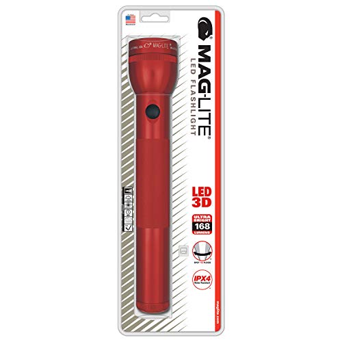 Maglite Standard 3D LED - Linterna de acampada y senderismo, color rojo