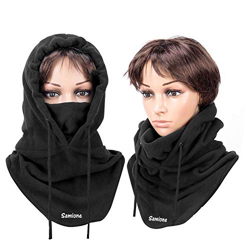 Samione Balaclava - Gorro Polar con Capucha para Moto, Snowboard, Resistente al Viento, protección...