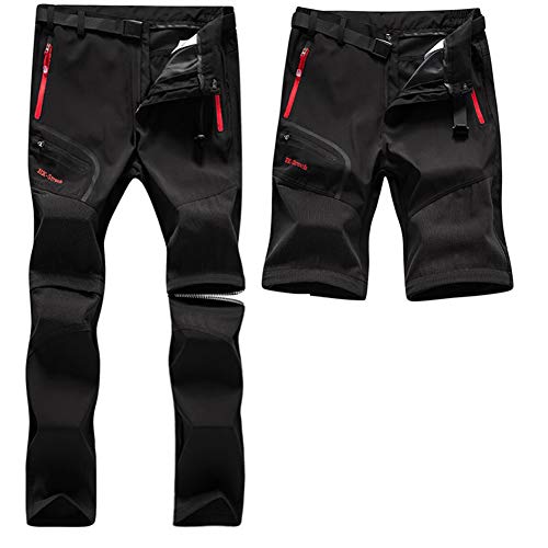 SANMIO Pantalones Aire Libre de Hombre Cortos Trekking Senderismo Secado Rápido Pantalón...