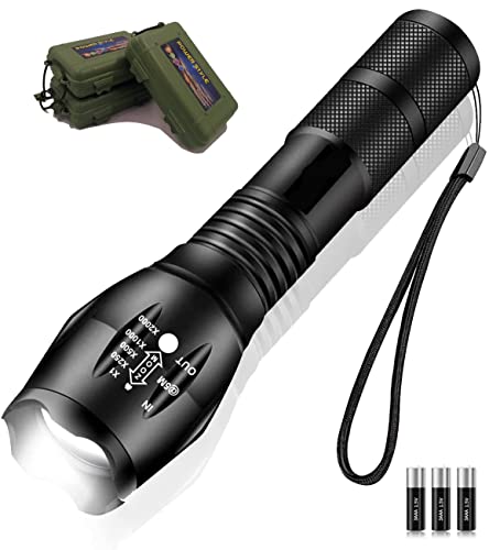 Twork PERPETUAL Linterna LED Táctica. Alta Potencia 2500 LM. 5 Modos SOS Zoom IN/OUT. Aluminio HD....
