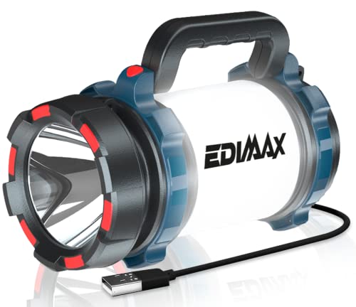 Edimax, Linterna Camping, Luz Led Recargable, Lampara Acampada, Alta Potencia, 4 Modos de Brillo,...