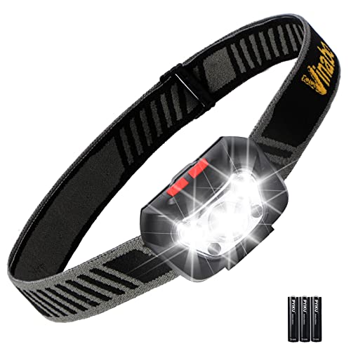 Vinabo Linterna Frontal,ultra Potente de 6 Modos, 500 LM, Linterna LED Ajustable en 30°, para...