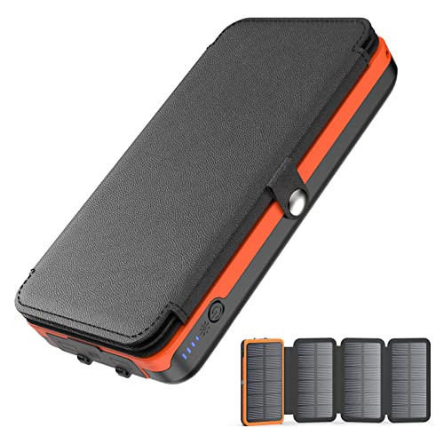 BRENCIL Power Bank Solar 27000mAh - Cargador Solar USB 22.5W Carga Rápida Cargador Portátil de...