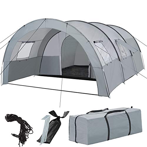 TecTake 403514 Tienda de campaña Familiar para 6 Personas, Tienda Grande para Camping Tipo túnel...