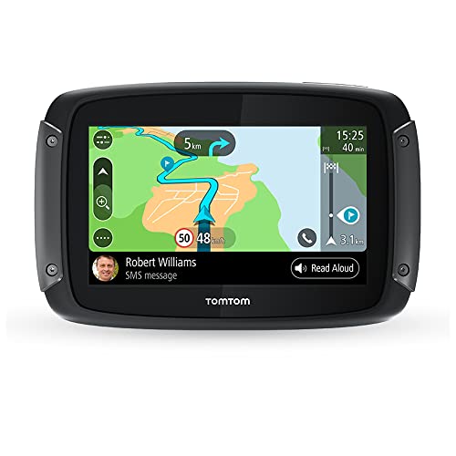 TomTom Rider 500 - GPS para motocicletas, 4.3 pulgadas con carreteras montañosas, actualizaciones...