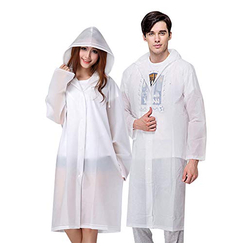 Vicloon Chubasqueros Impermeable, 2 de Paquete Poncho de Lluvia Impermeable Reutilizable con Capucha...