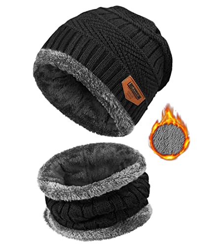 heekpek Gorro Invierno Hombre con Bufanda, Calentar Sombreros Gorras Beanie de Punto Gorro y Bufanda...