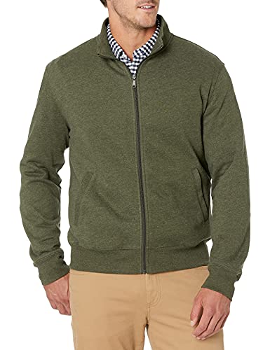Amazon Essentials Sudadera de Forro Polar con Cuello Perkins y Cremallera Completa Hombre, Verde...
