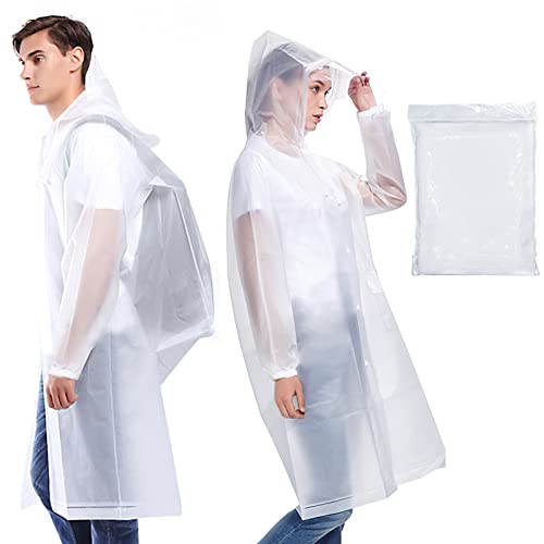 AOKITO Chubasquero para Mujeres y Hombres - Poncho Impermeable Reutilizable, Poncho de Lluvia de...