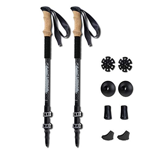 Bastones de Senderismo/Trekking (2) – Bastones de Senderismo Ajustables, ultraligeros,...
