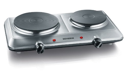 SEVERIN Placa de cocina doble portátil, placa eléctrica para cocinar con 2 fuegos, hornillo...