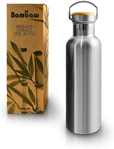 Bambaw Botella De Agua 1l | Botella Agua Acero Inoxidable | Cantimplora Térmica | Cantimplora Acero...