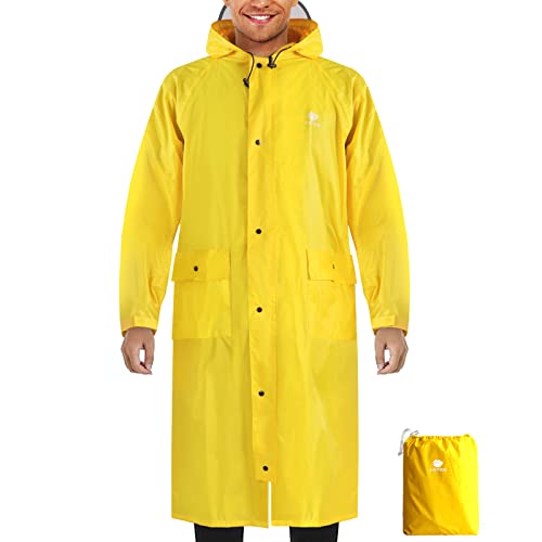 Anyoo Unisex Rain Coat Senderismo Impermeable Empaquetado Impermeable Largo