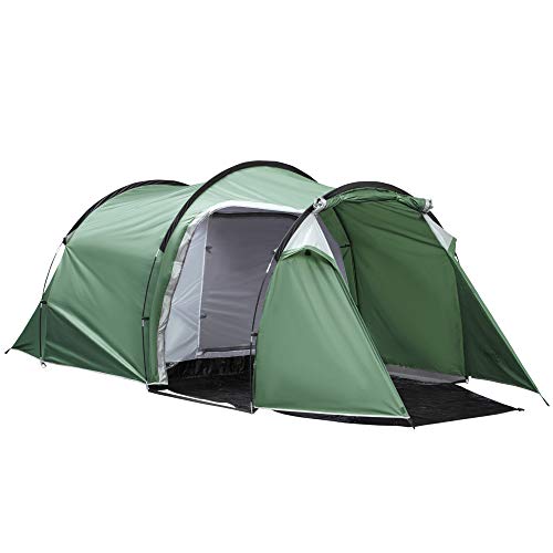 Outsunny Tienda de Campaña Familiar 3-4 Personas Plegable Impermeable 2000+ mm a Prueba de UV 20+...