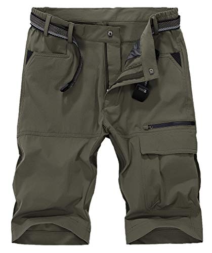 KEFITEVD Pantalones Cortos Escalada Secado Rápido para Hombres Capris Senderismo Transpirables...