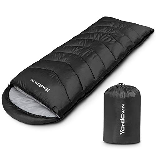 Yordawn Saco de Dormir Adulto Niños Ultraligero y Compacto, Saco Dormir Ligero Camping 4 Estaciones...