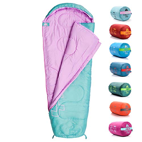 Saco Dormir Tipo Momia con Capucha - para Niños en Viaje Camping Funda vivac Festival Hotel...