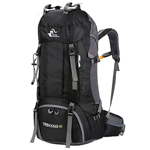 Bseash Mochila de senderismo ligera impermeable de 60L con cubierta de lluvia, mochila deportiva al...