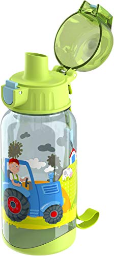 HABA 304486 - Cantimplora infantil, 400 ml, con diseño de tractor, color verde, para la guardería...